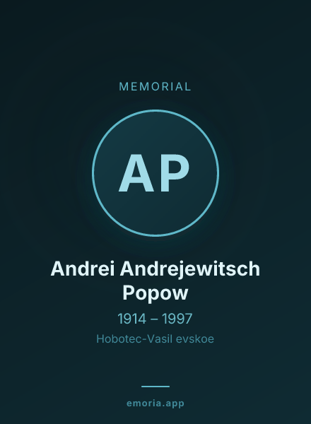 Memorial portrait of Andrei Andrejewitsch Popow