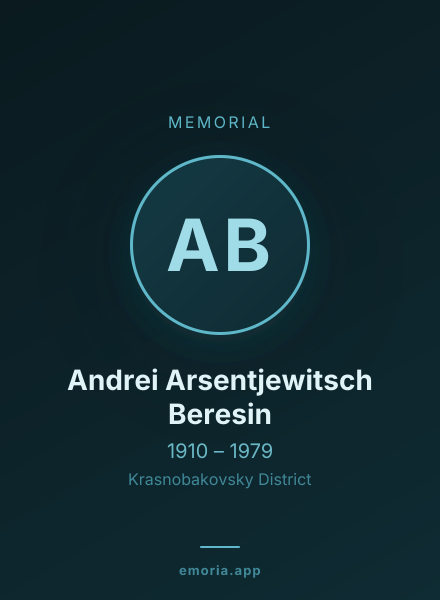 Memorial portrait of Andrei Arsentjewitsch Beresin