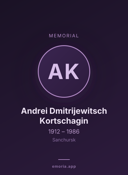 Memorial portrait of Andrei Dmitrijewitsch Kortschagin