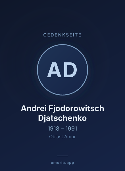 Gedenkportrait von Andrei Fjodorowitsch Djatschenko