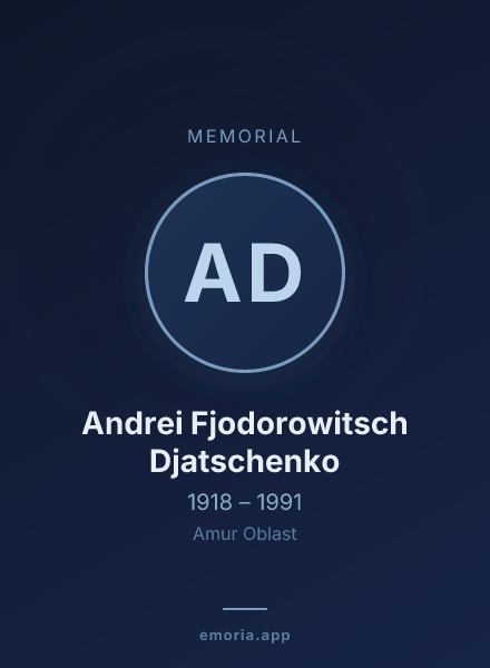 Memorial portrait of Andrei Fjodorowitsch Djatschenko