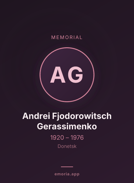 Memorial portrait of Andrei Fjodorowitsch Gerassimenko