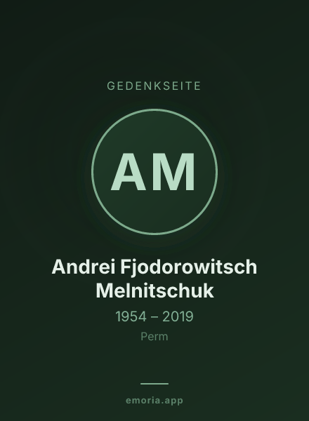 Gedenkportrait von Andrei Fjodorowitsch Melnitschuk