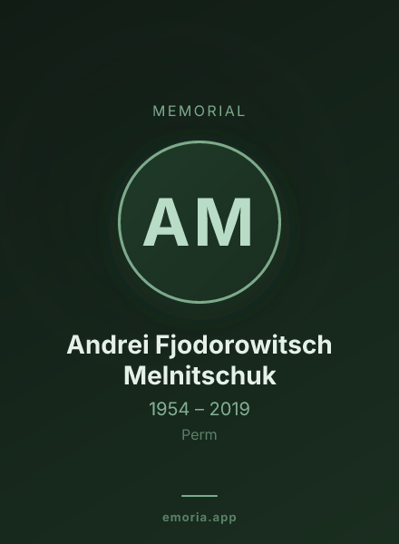 Memorial portrait of Andrei Fjodorowitsch Melnitschuk