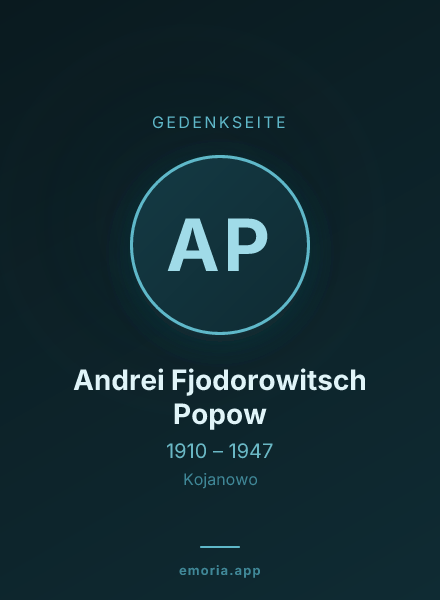 Gedenkportrait von Andrei Fjodorowitsch Popow