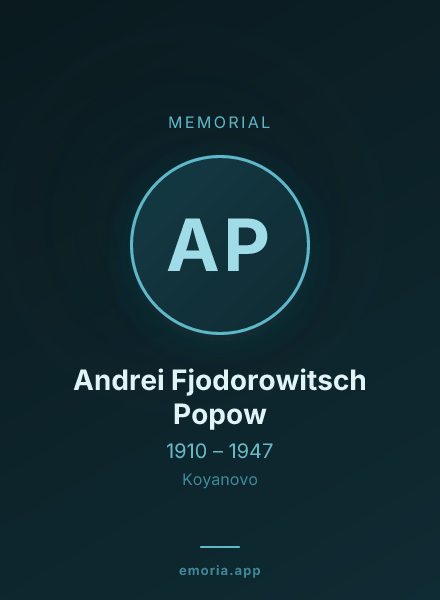 Memorial portrait of Andrei Fjodorowitsch Popow