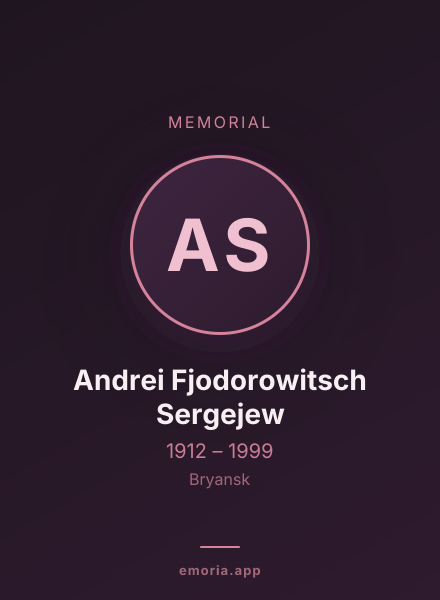 Memorial portrait of Andrei Fjodorowitsch Sergejew