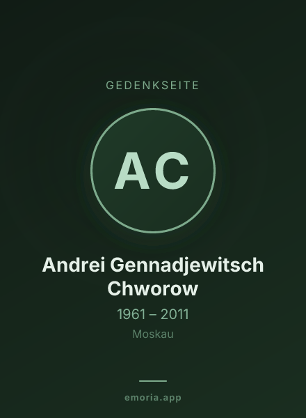 Gedenkportrait von Andrei Gennadjewitsch Chworow