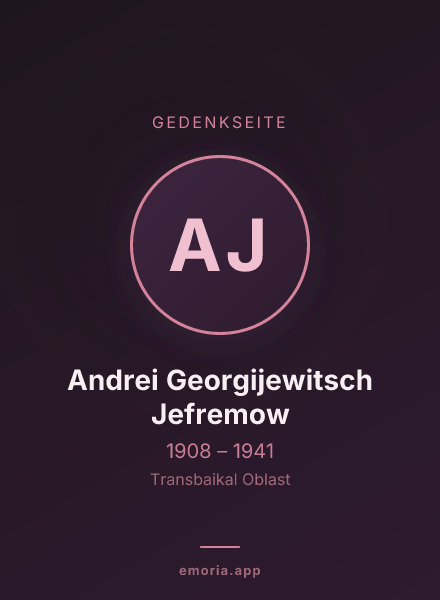 Gedenkportrait von Andrei Georgijewitsch Jefremow