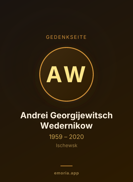 Gedenkportrait von Andrei Georgijewitsch Wedernikow