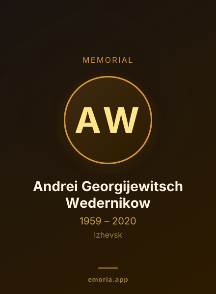 Memorial portrait of Andrei Georgijewitsch Wedernikow