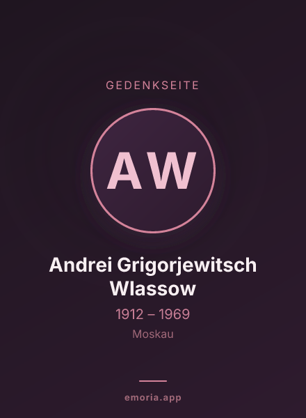 Gedenkportrait von Andrei Grigorjewitsch Wlassow