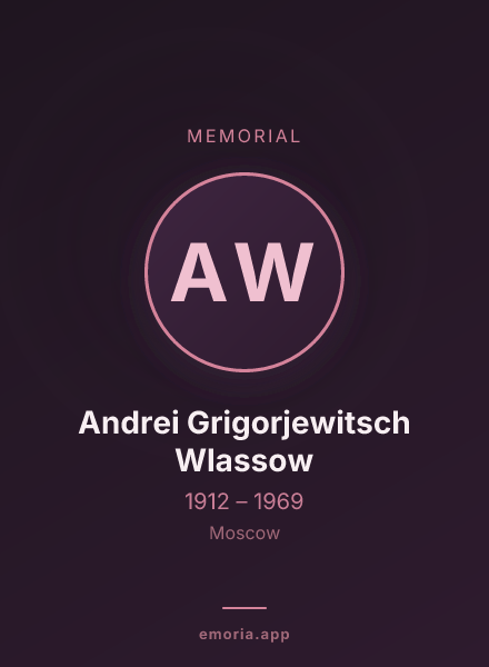 Memorial portrait of Andrei Grigorjewitsch Wlassow
