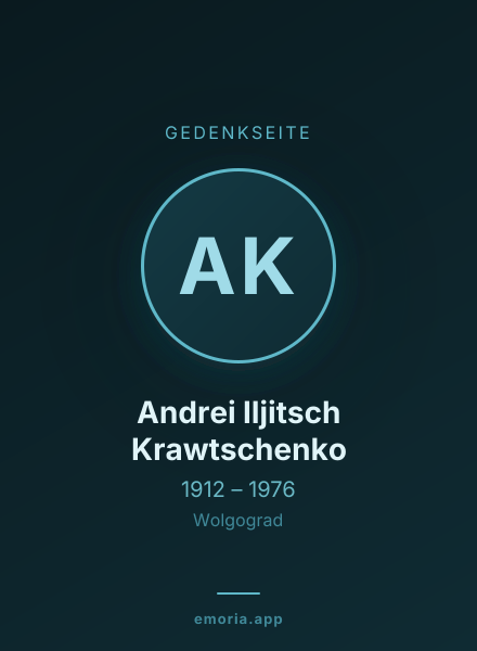 Gedenkportrait von Andrei Iljitsch Krawtschenko