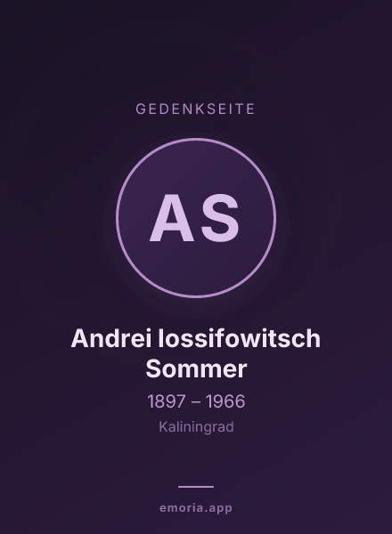 Gedenkportrait von Andrei Iossifowitsch Sommer