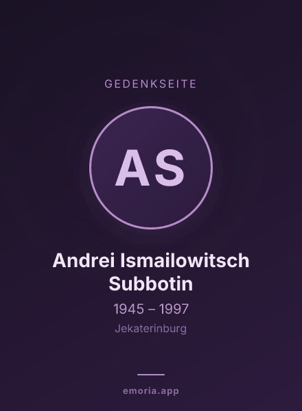 Gedenkportrait von Andrei Ismailowitsch Subbotin