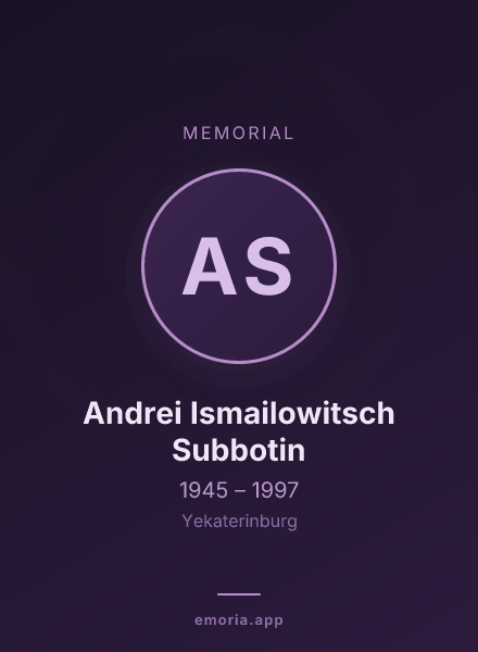 Memorial portrait of Andrei Ismailowitsch Subbotin