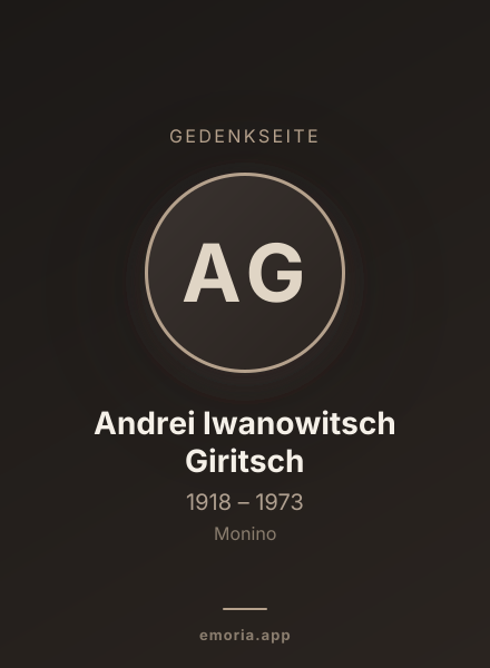 Gedenkportrait von Andrei Iwanowitsch Giritsch
