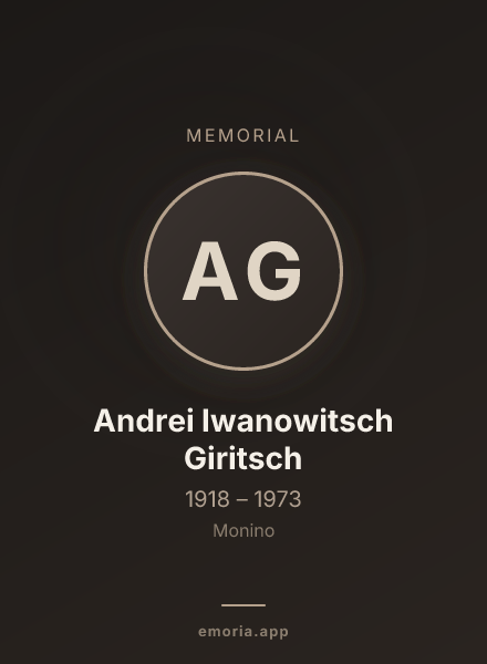 Memorial portrait of Andrei Iwanowitsch Giritsch