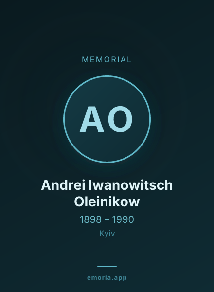 Memorial portrait of Andrei Iwanowitsch Oleinikow