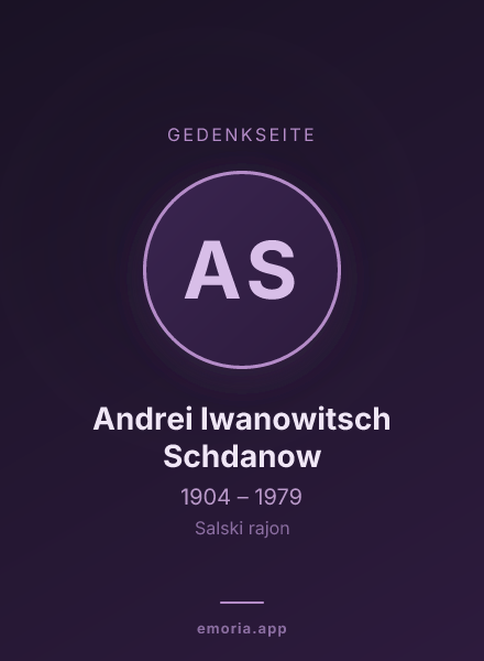 Gedenkportrait von Andrei Iwanowitsch Schdanow