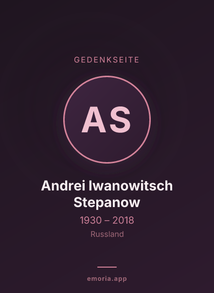 Gedenkportrait von Andrei Iwanowitsch Stepanow