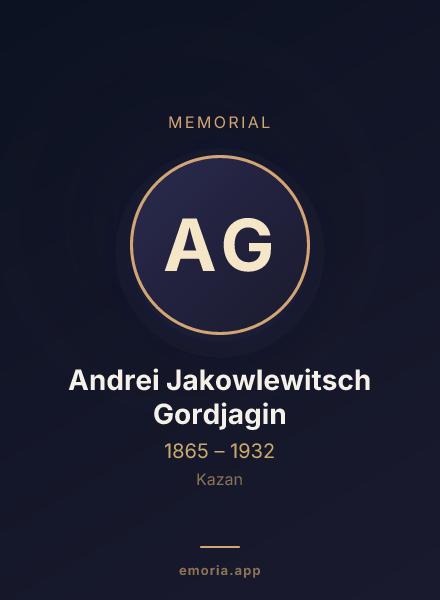 Memorial portrait of Andrei Jakowlewitsch Gordjagin