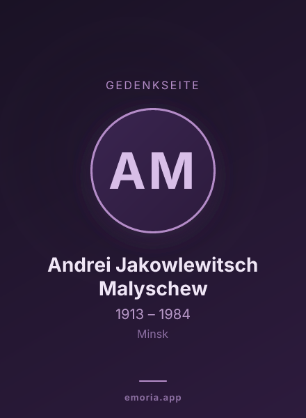 Gedenkportrait von Andrei Jakowlewitsch Malyschew