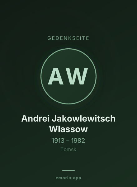 Gedenkportrait von Andrei Jakowlewitsch Wlassow