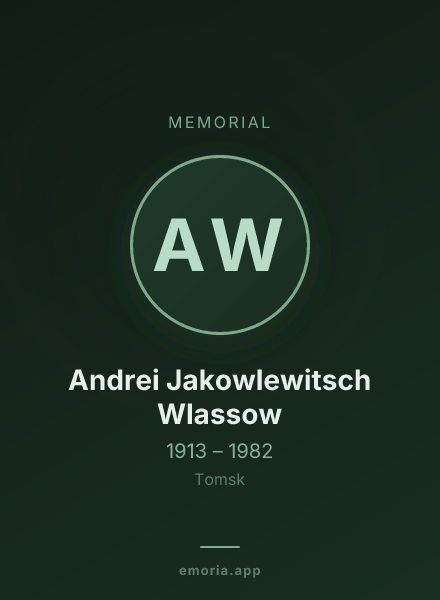 Memorial portrait of Andrei Jakowlewitsch Wlassow
