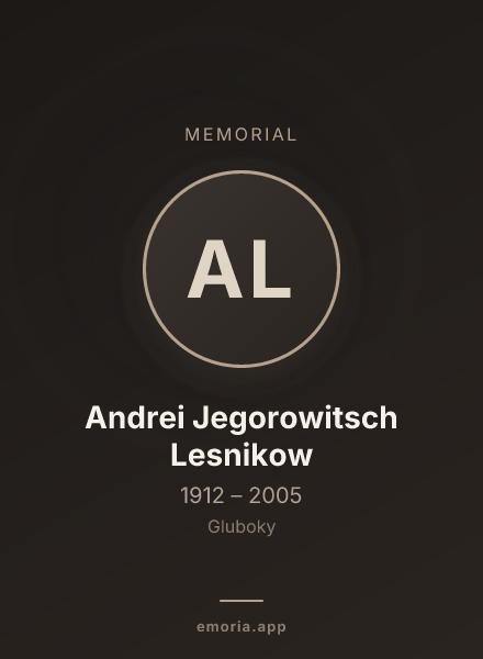 Memorial portrait of Andrei Jegorowitsch Lesnikow