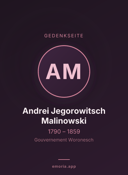 Gedenkportrait von Andrei Jegorowitsch Malinowski