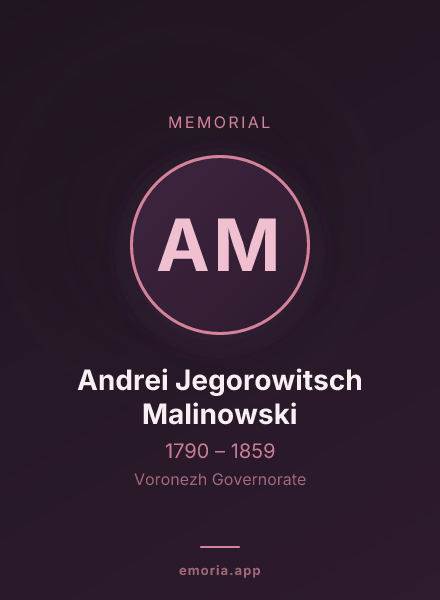 Memorial portrait of Andrei Jegorowitsch Malinowski