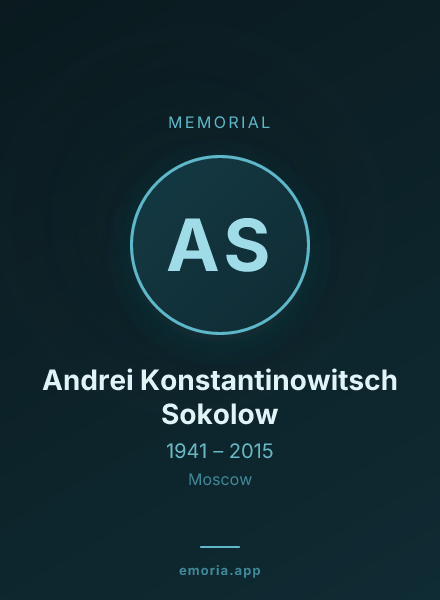 Memorial portrait of Andrei Konstantinowitsch Sokolow