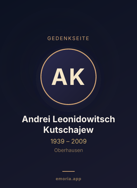 Gedenkportrait von Andrei Leonidowitsch Kutschajew