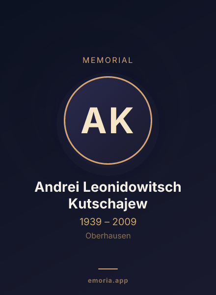 Memorial portrait of Andrei Leonidowitsch Kutschajew