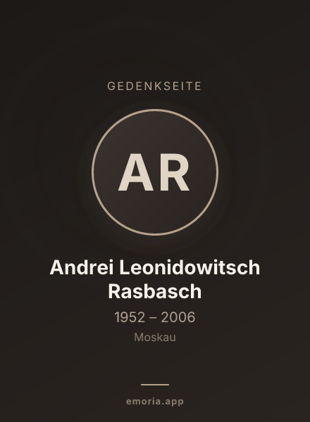 Gedenkportrait von Andrei Leonidowitsch Rasbasch