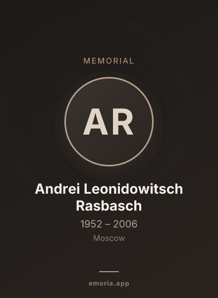 Memorial portrait of Andrei Leonidowitsch Rasbasch