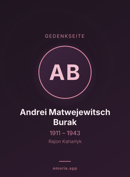 Gedenkportrait von Andrei Matwejewitsch Burak