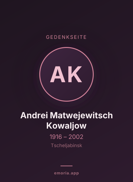 Gedenkportrait von Andrei Matwejewitsch Kowaljow