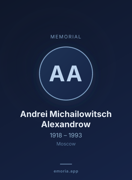 Memorial portrait of Andrei Michailowitsch Alexandrow