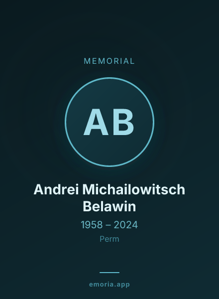 Memorial portrait of Andrei Michailowitsch Belawin