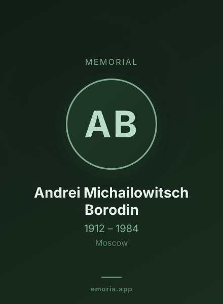 Memorial portrait of Andrei Michailowitsch Borodin