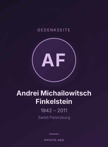Gedenkportrait von Andrei Michailowitsch Finkelstein