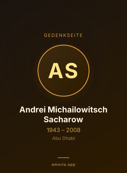 Gedenkportrait von Andrei Michailowitsch Sacharow