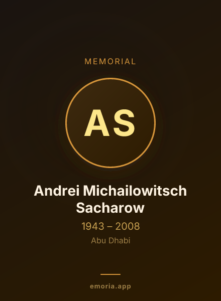 Memorial portrait of Andrei Michailowitsch Sacharow