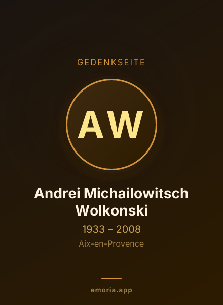 Gedenkportrait von Andrei Michailowitsch Wolkonski