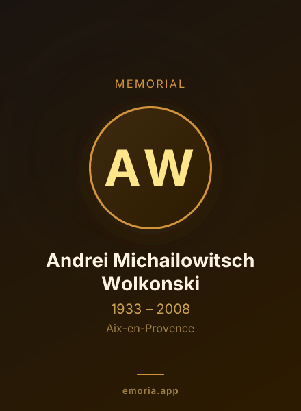 Memorial portrait of Andrei Michailowitsch Wolkonski