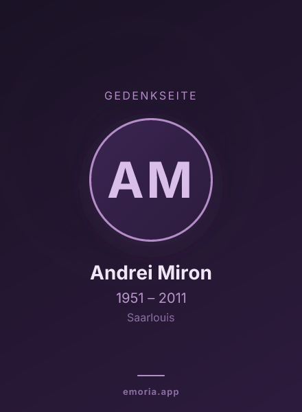 Gedenkportrait von Andrei Miron