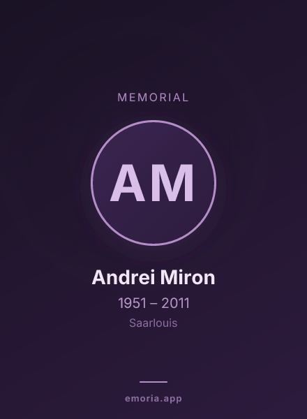 Memorial portrait of Andrei Miron